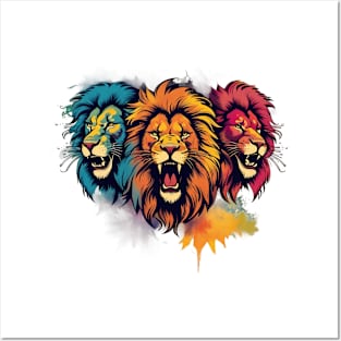 Lion Spectrum - Astounding Grunge Roar Tee Posters and Art